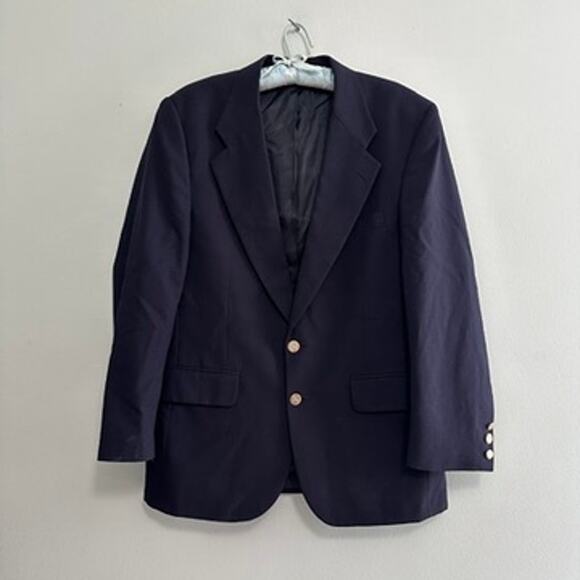 Vintage Burberry navy two button blazer size 40R - Picture 2 of 12